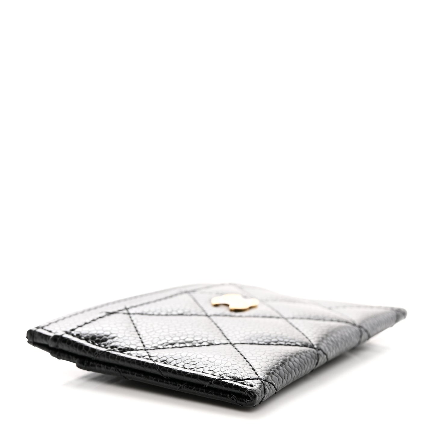 Caviar Quilted Card Holder Black