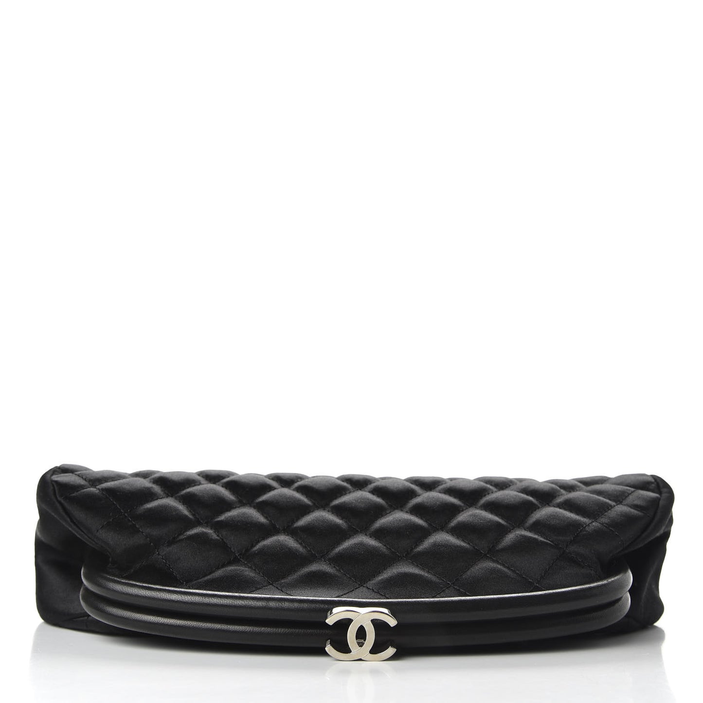 Satin Quilted Timeless Clutch Black