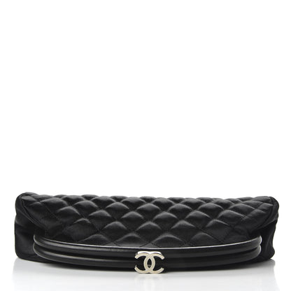 Chanel Satin Quilted Timeless Clutch Black 8 of 8