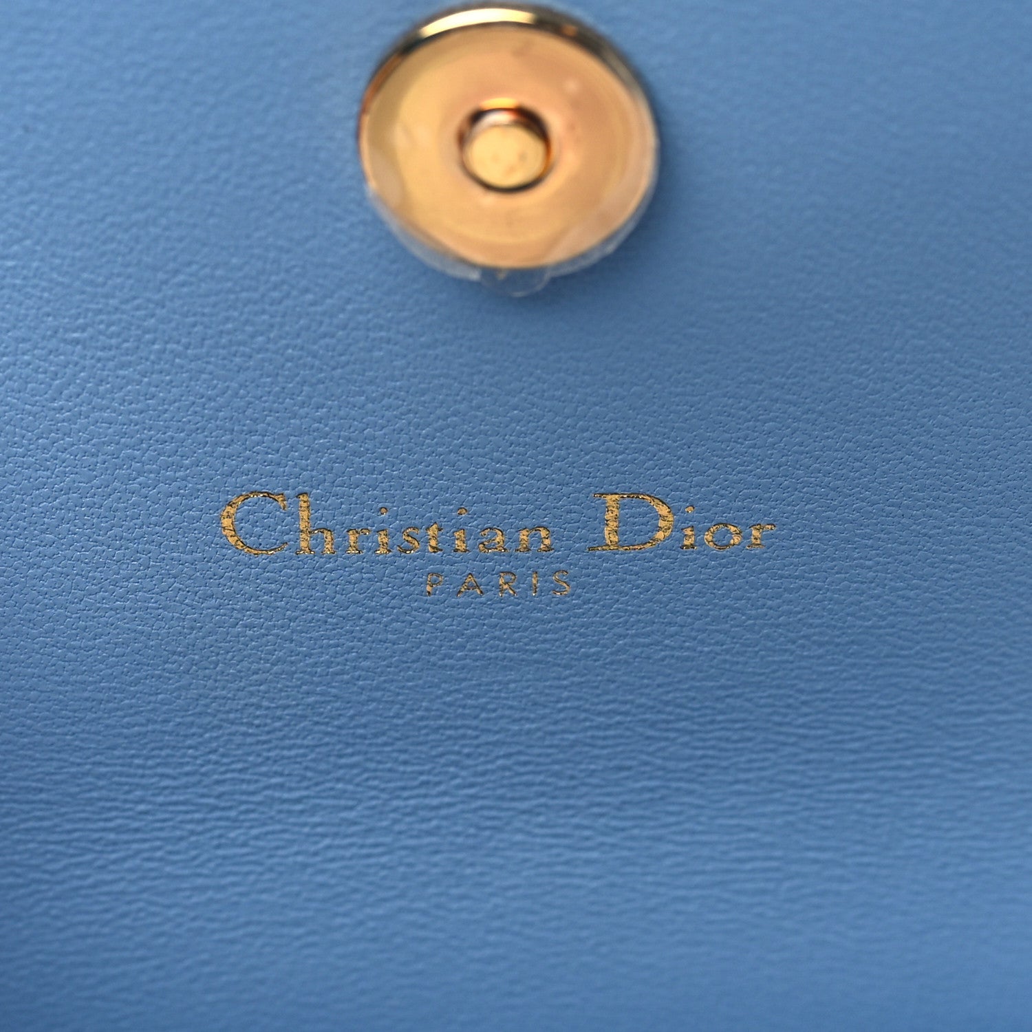 Christian Dior Grained Calfskin Cannage Caro Phone Pouch Holder Cornflower 5 of 5