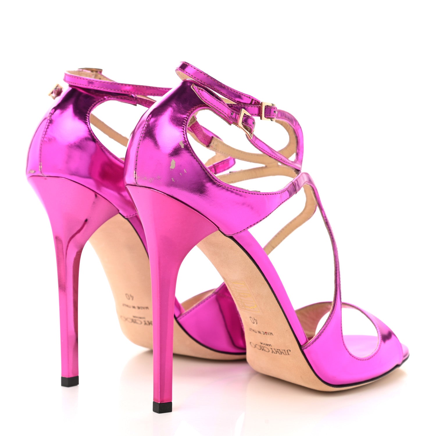 Jimmy Choo Patent Lang Sandals 40 Jazberry 4 of 10