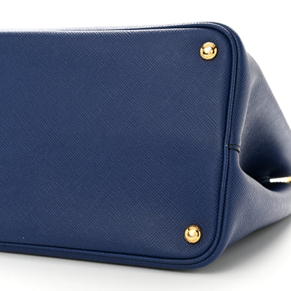 Prada Saffiano Cuir Large Double Bag Bleuette 10 of 13