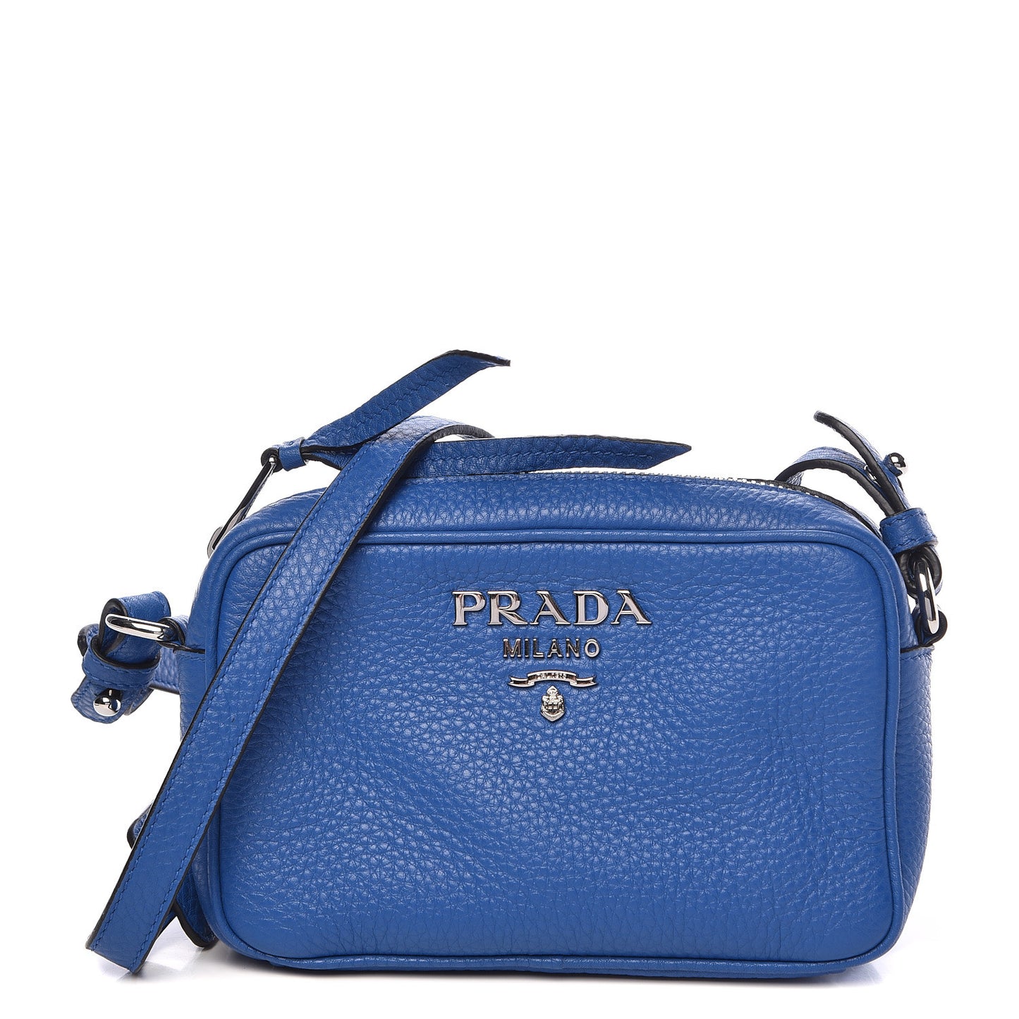 Vitello Daino Camera Crossbody Azurro