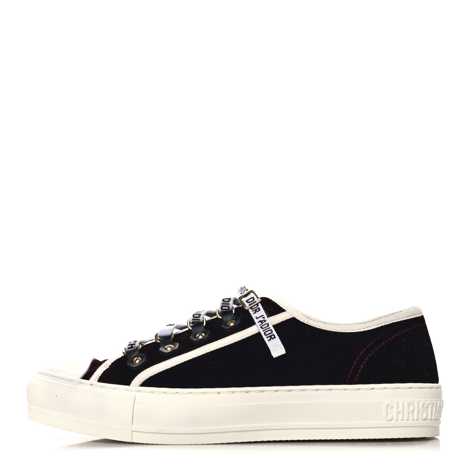 Christian Dior Velvet Walk 'N' Dior Low Top Sneakers 39 Deep Amaranth 1 of 9