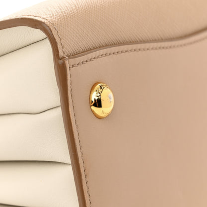 Prada Saffiano City Calfskin Bibliothèque Top Handle Cammeo Talco 11 of 15
