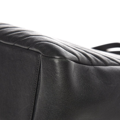 Saint Laurent Sheepskin Matelasse Chevron Large Monogram Shopping Bag Black 8 of 11