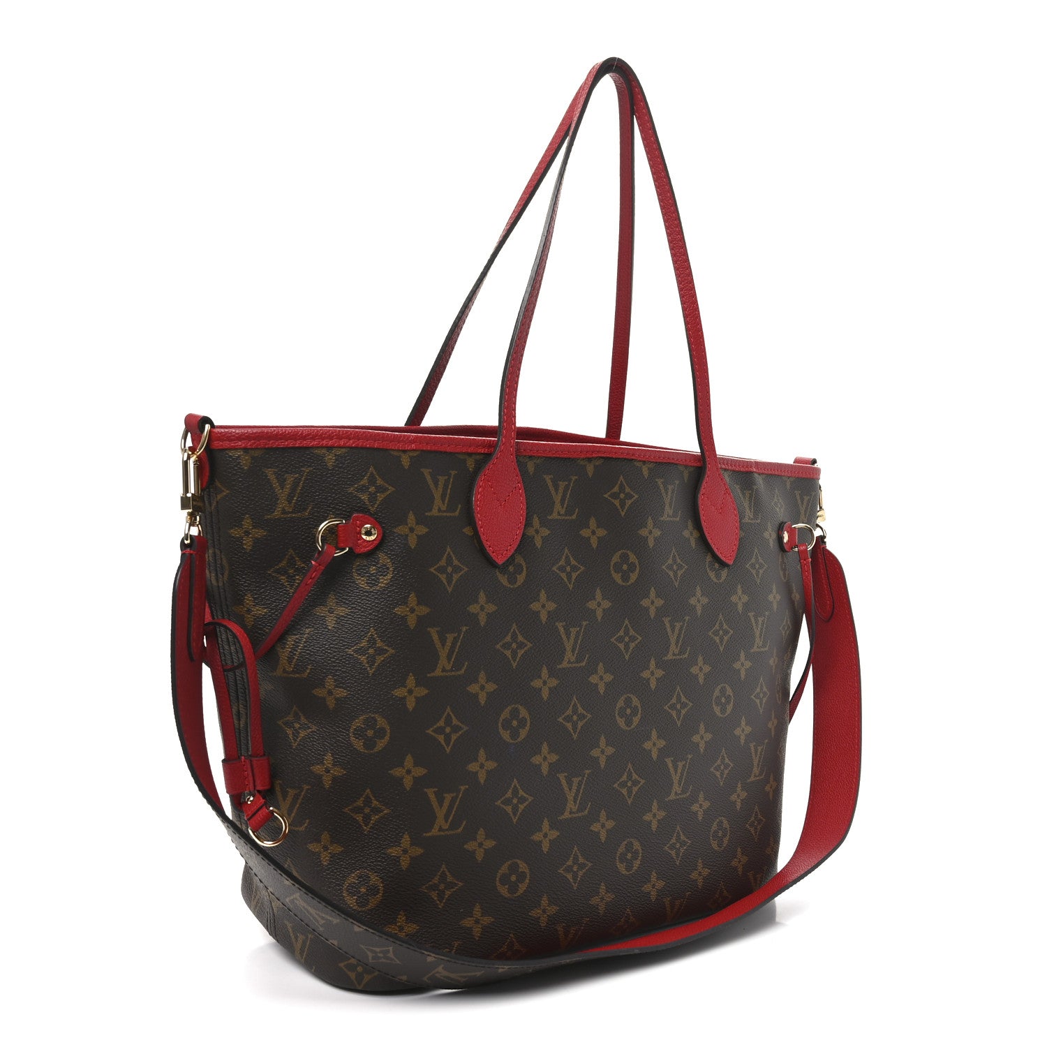Louis Vuitton Monogram Inside Out Neverfull Bandouliere MM Sari Red 3 of 9