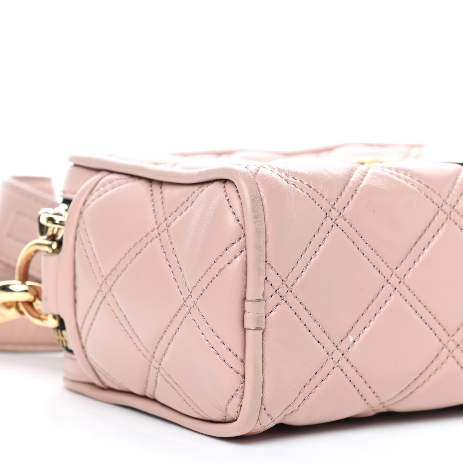 Marc Jacobs Natural Grain Calfskin Quilted The Softshot 21 Bag Blush 14 of 15