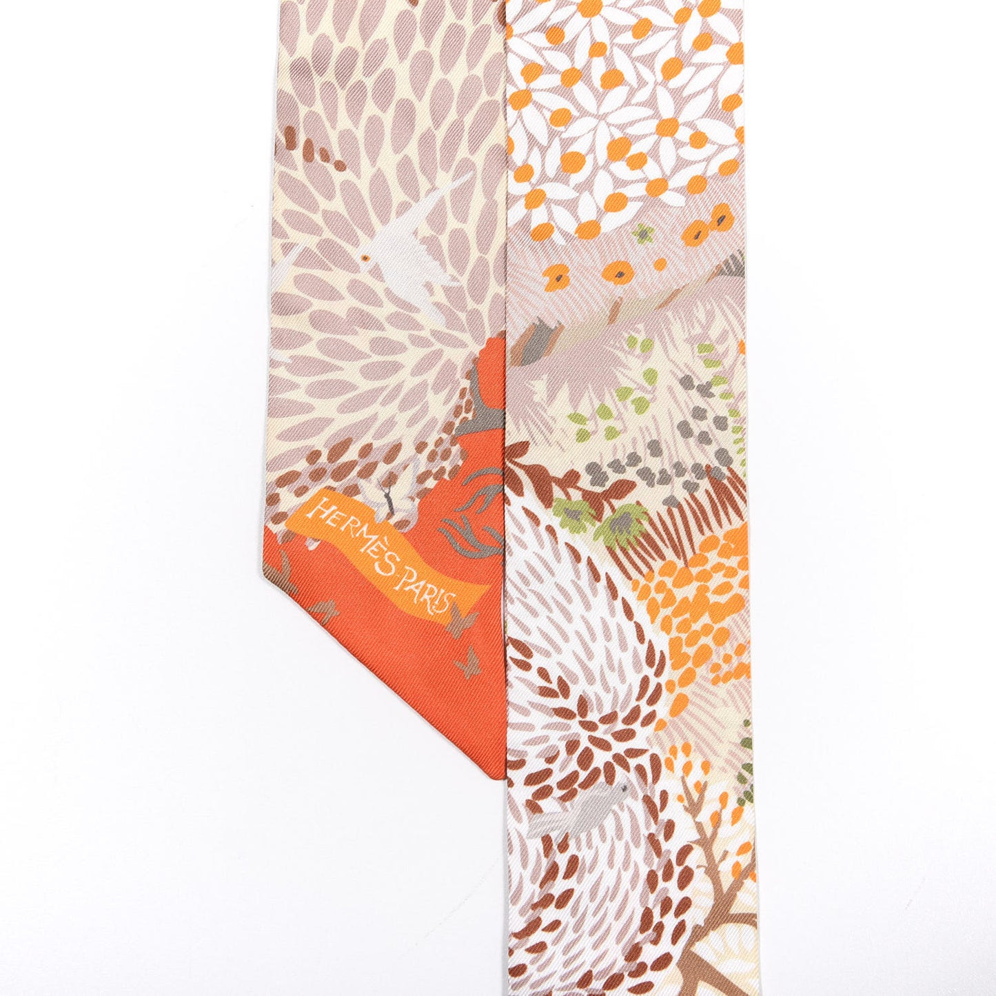 Silk Dans Un Jardin Anglais Twilly Orange Beige Rose Kaki