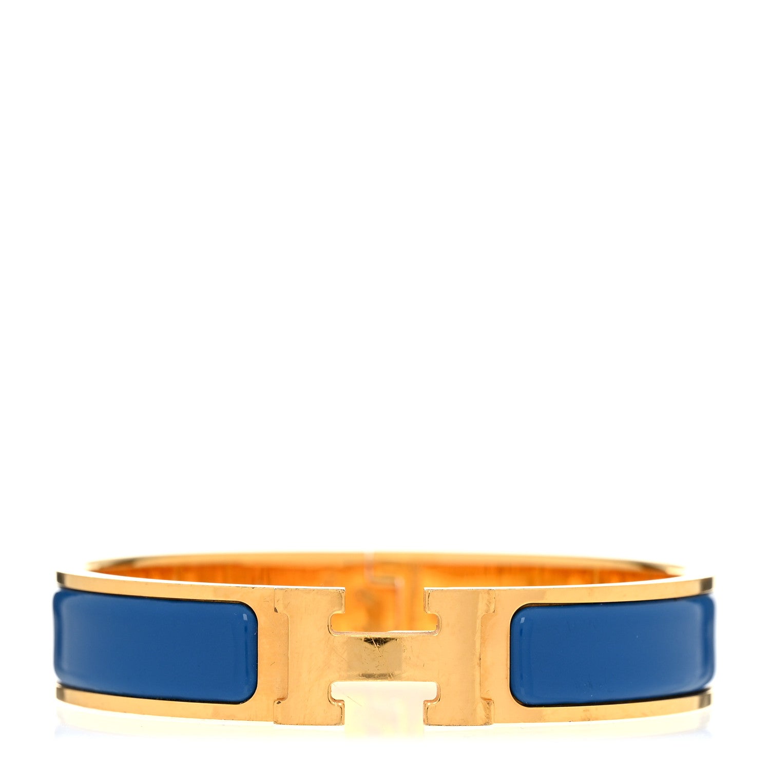 Hermes Narrow Enamel Clic Clac H Bracelet PM Bleu Electrique 1 of 5