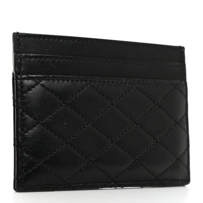 Saint Laurent Lambskin Quilted Monogram Gaby Card Case Black 3 of 8