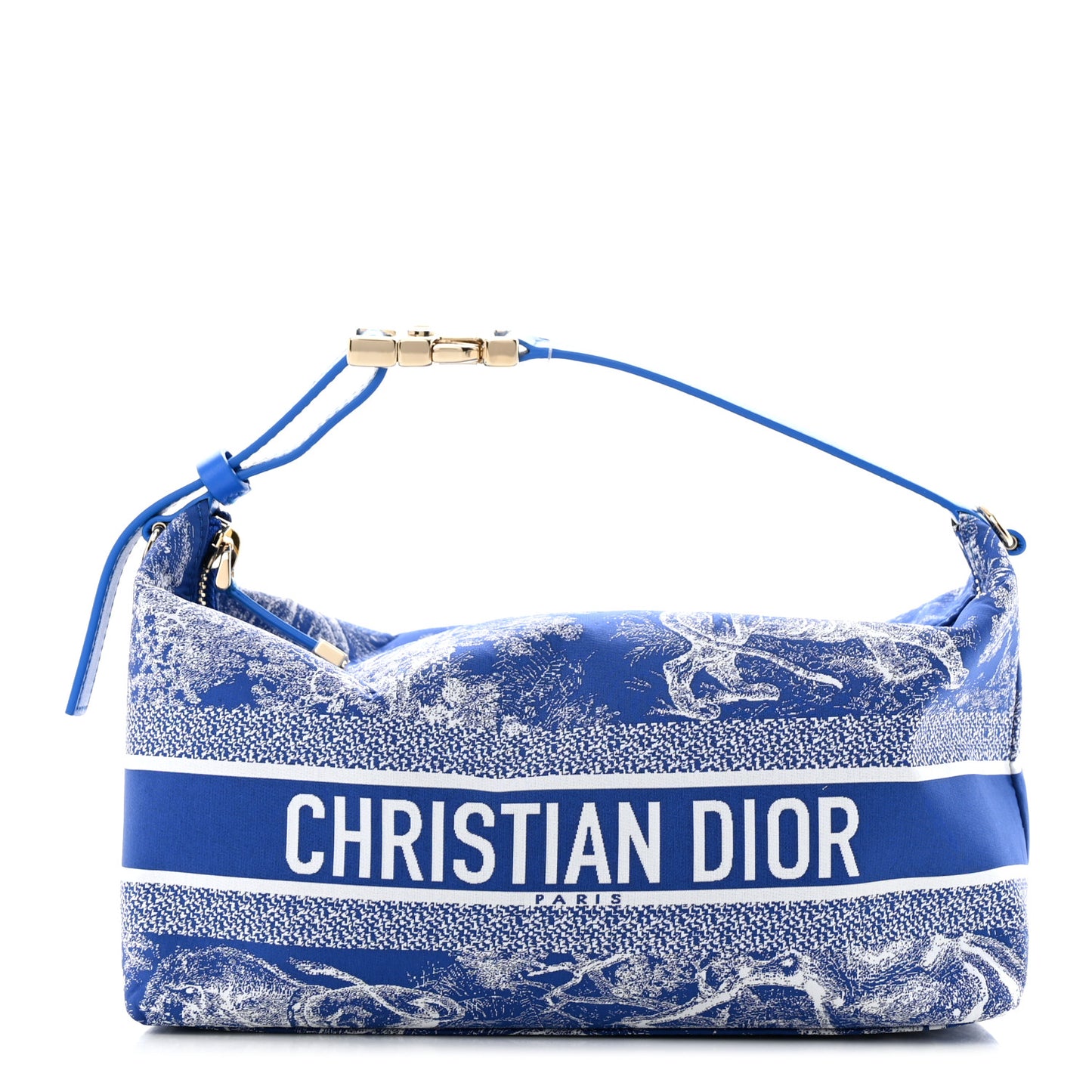 Technical Fabric Toile De Jouy DiorTravel Nomad Pouch Fluorescent Blue