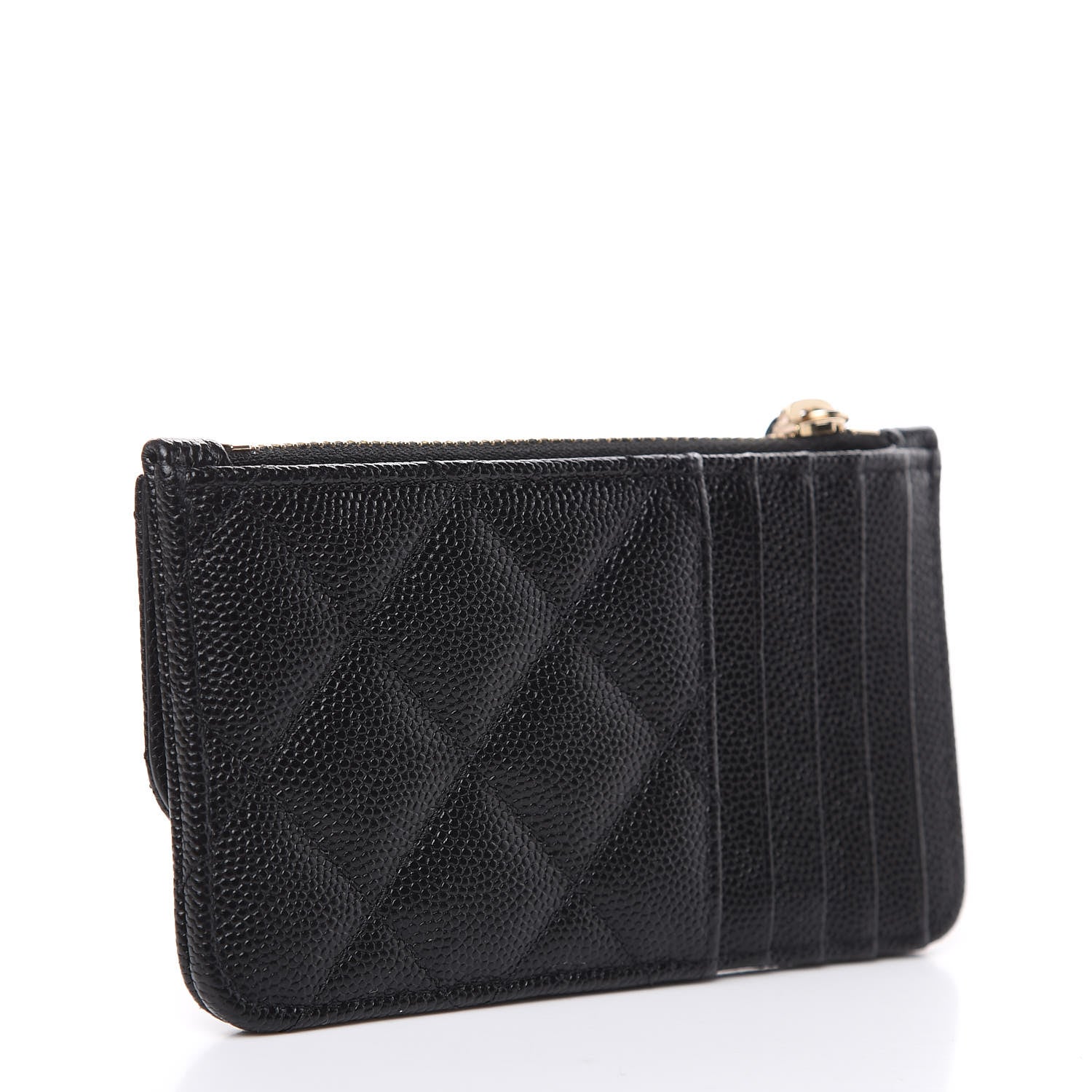 Chanel Caviar Quilted Flap Zip Card Holder Black 3 of 8
