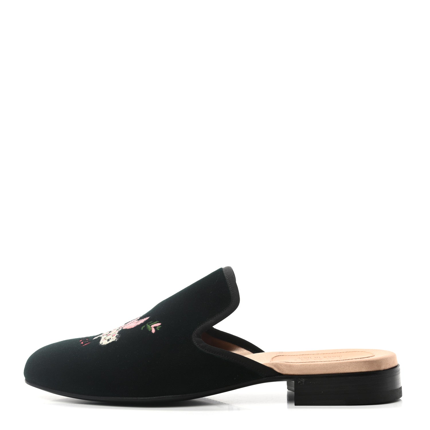 Gucci Velvet Mens Mules 9 Verde Black 1 of 7
