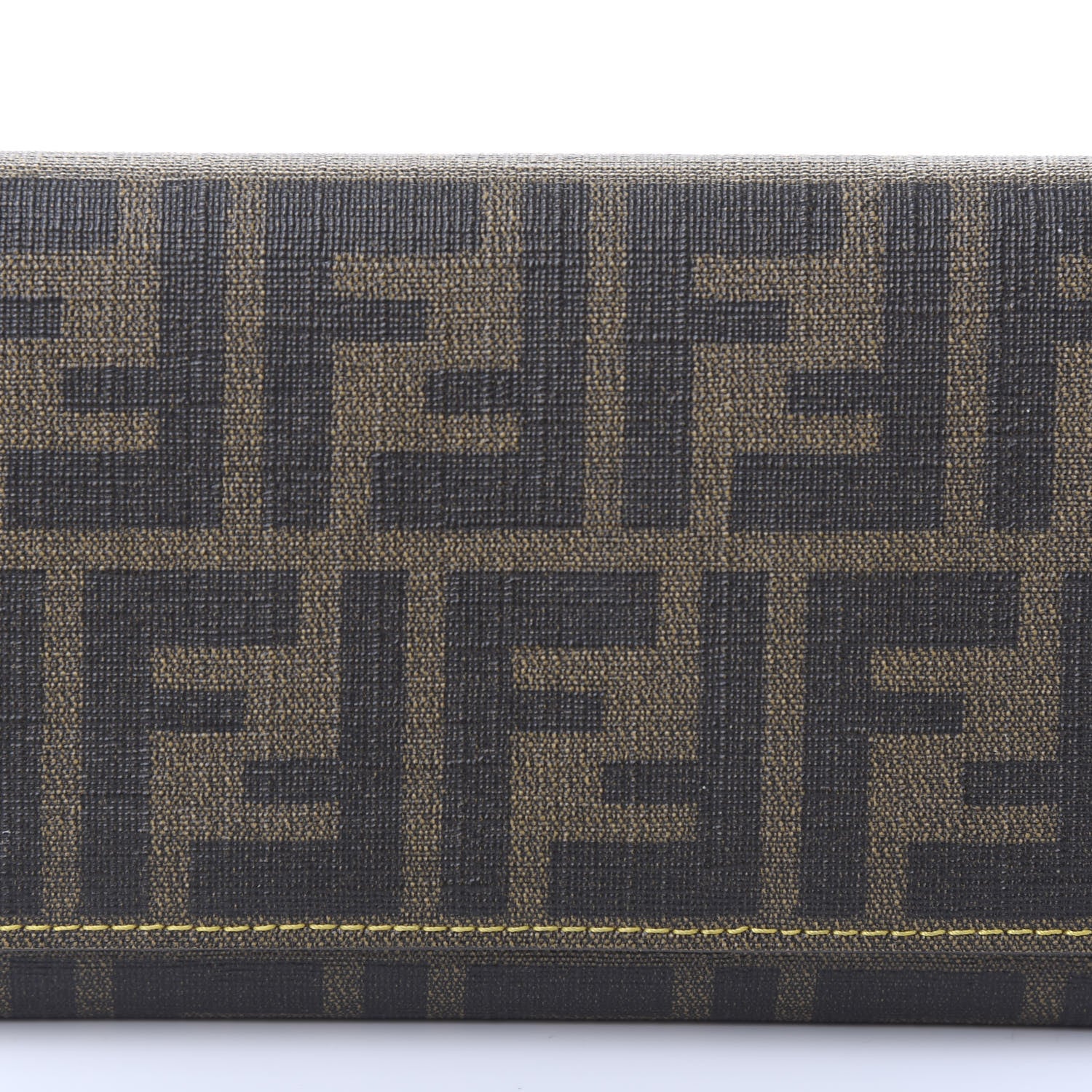 Fendi Zucca Spalmati Vitello Elite Continental Wallet Tobacco Giallo 11 of 12