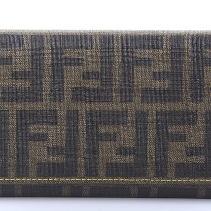 Fendi Zucca Spalmati Vitello Elite Continental Wallet Tobacco Giallo 11 of 12