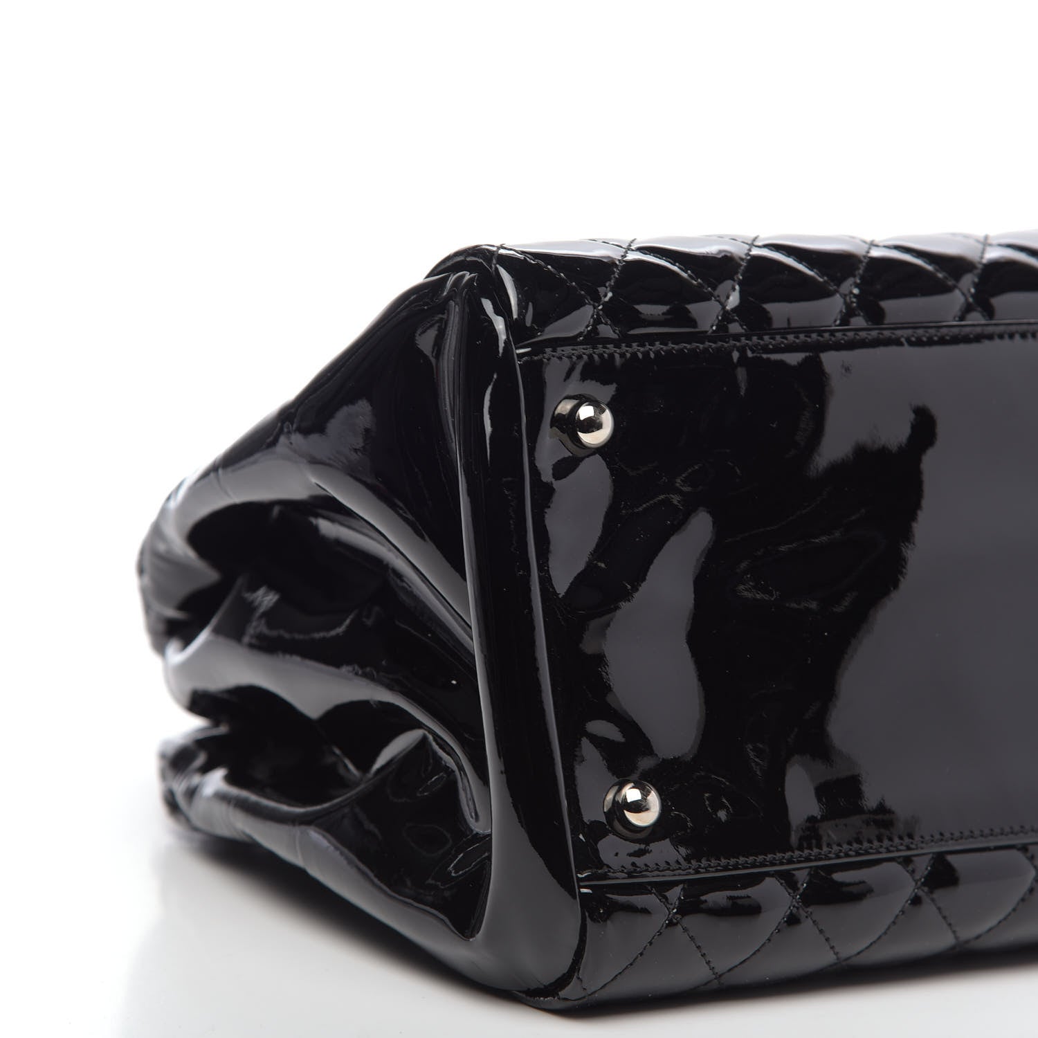 Chanel Patent Quilted Large Just Mademoiselle Bowling Bag Black 8 of 11