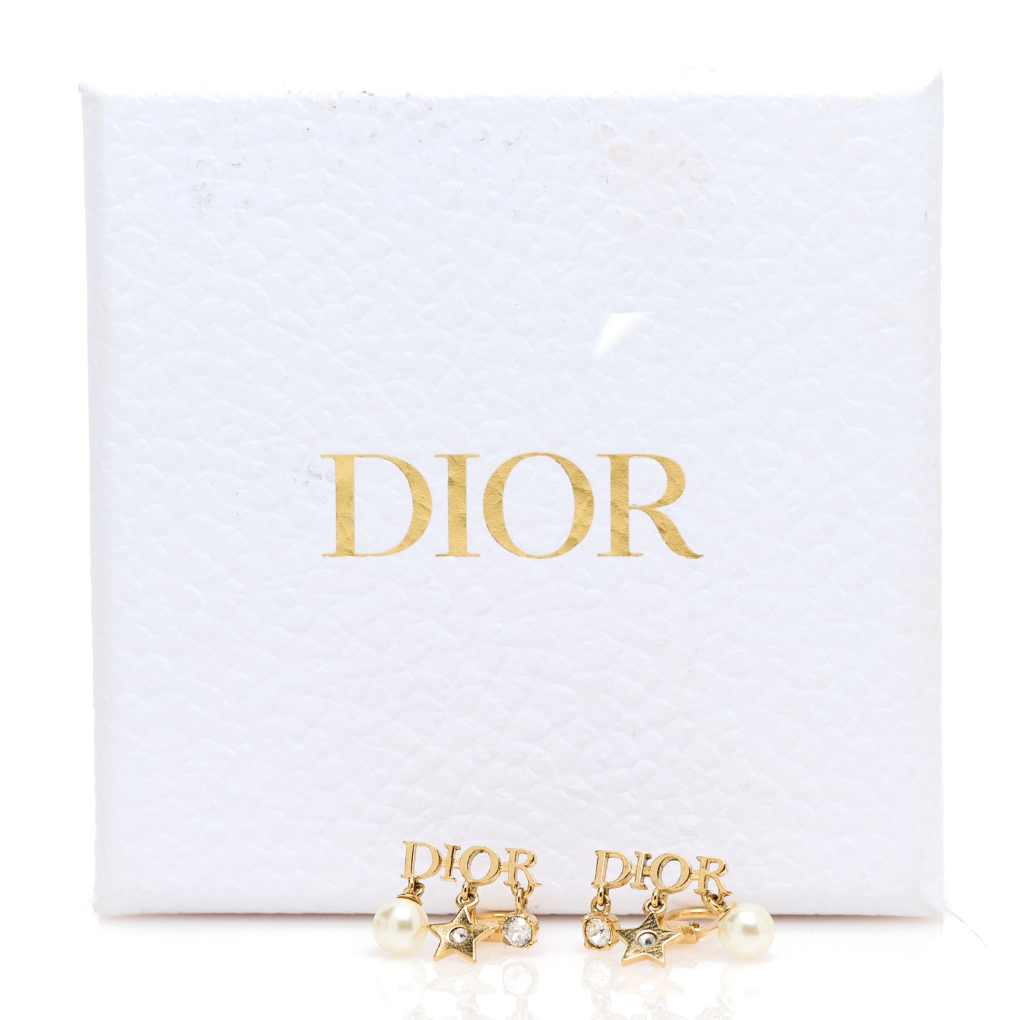 Pearl Crystal Dio(r)evolution Star Clip On Earrings Gold