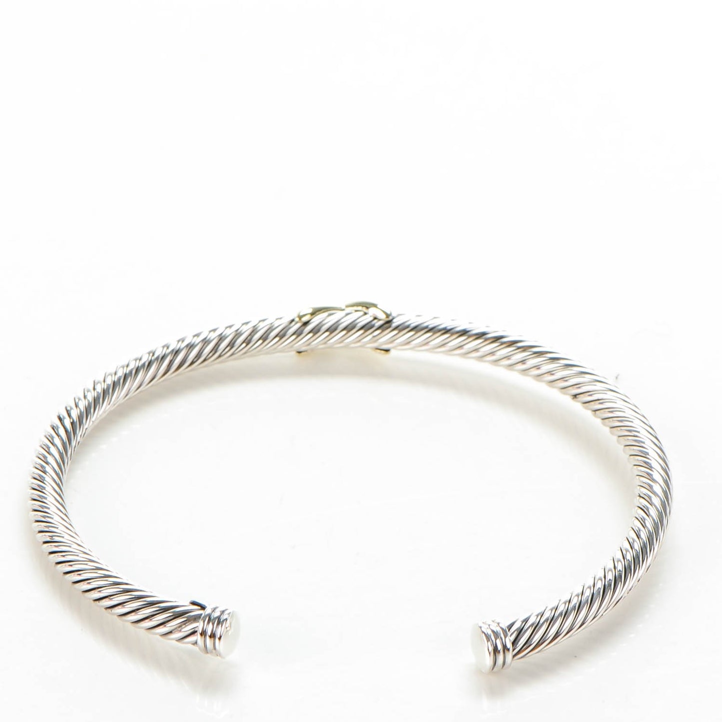 Sterling Silver 18K Yellow Gold 4mm X Station Cable Bracelet