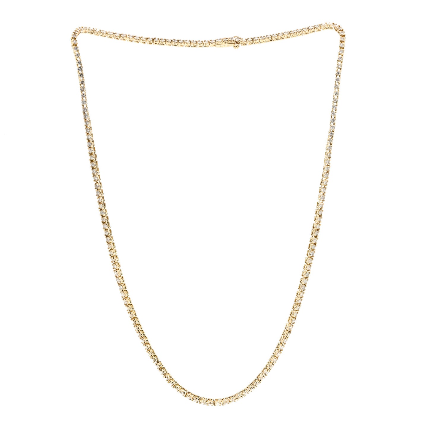 18K Yellow Gold Diamond 5.01ctw Tennis Necklace