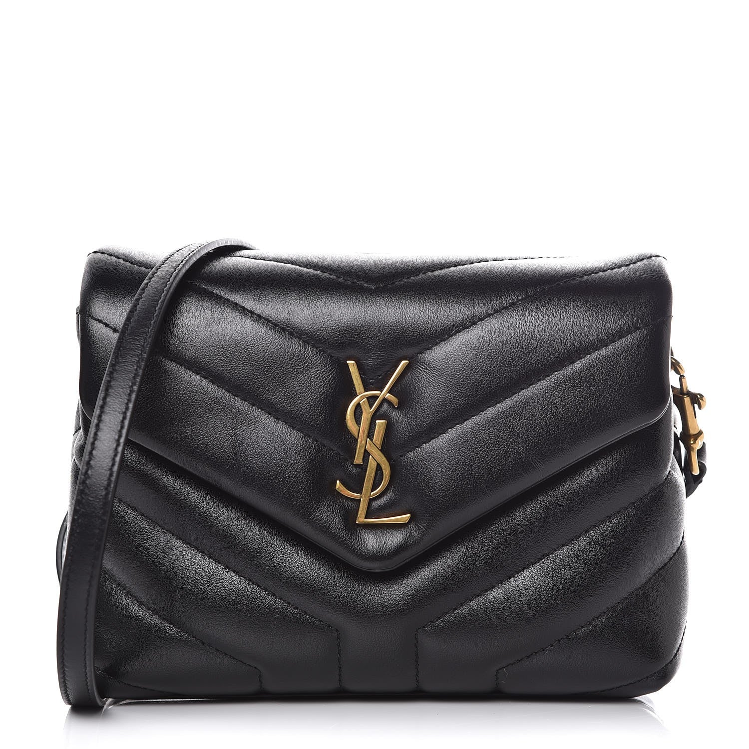 Saint Laurent Calfskin Y Quilted Monogram Toy Loulou Crossbody Bag Black 1 of 8