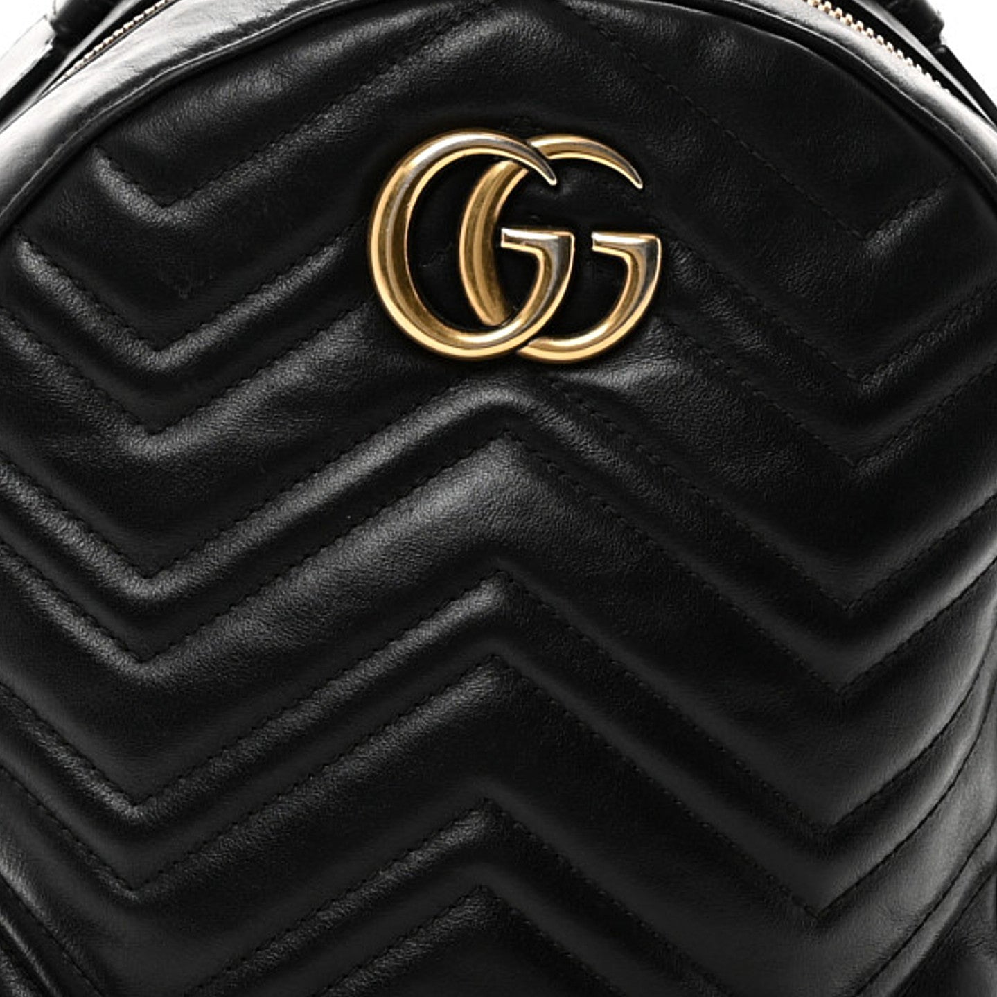 Gucci Calfskin Matelasse GG Marmont Dome Backpack Black 8 of 13