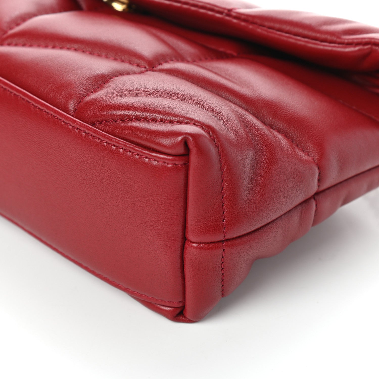 Saint Laurent Lambskin Quilted Toy Loulou Puffer Monogram Chain Satchel Red 8 of 8
