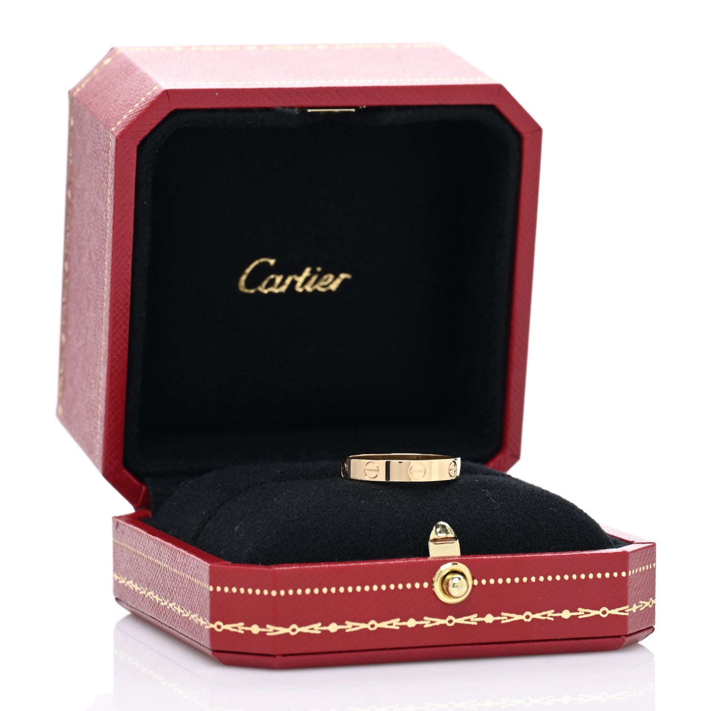 18K Yellow Gold 3.5mm LOVE Wedding Band Ring 54 6.75