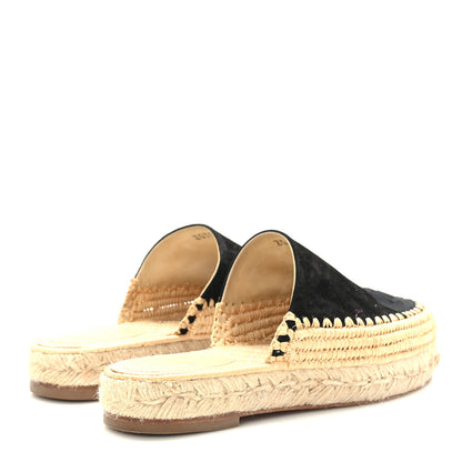 Chanel Suede Grosgrain CC Espadrille Mules 36 Black 4 of 8