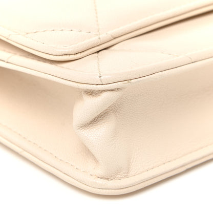 Chanel Goatskin Quilted Chanel 19 Wallet On Chain WOC Light Beige 9 of 17