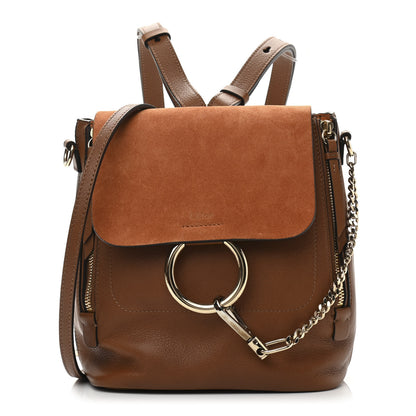 Chloe Suede Calfskin Medium Faye Backpack Tan 1 of 10