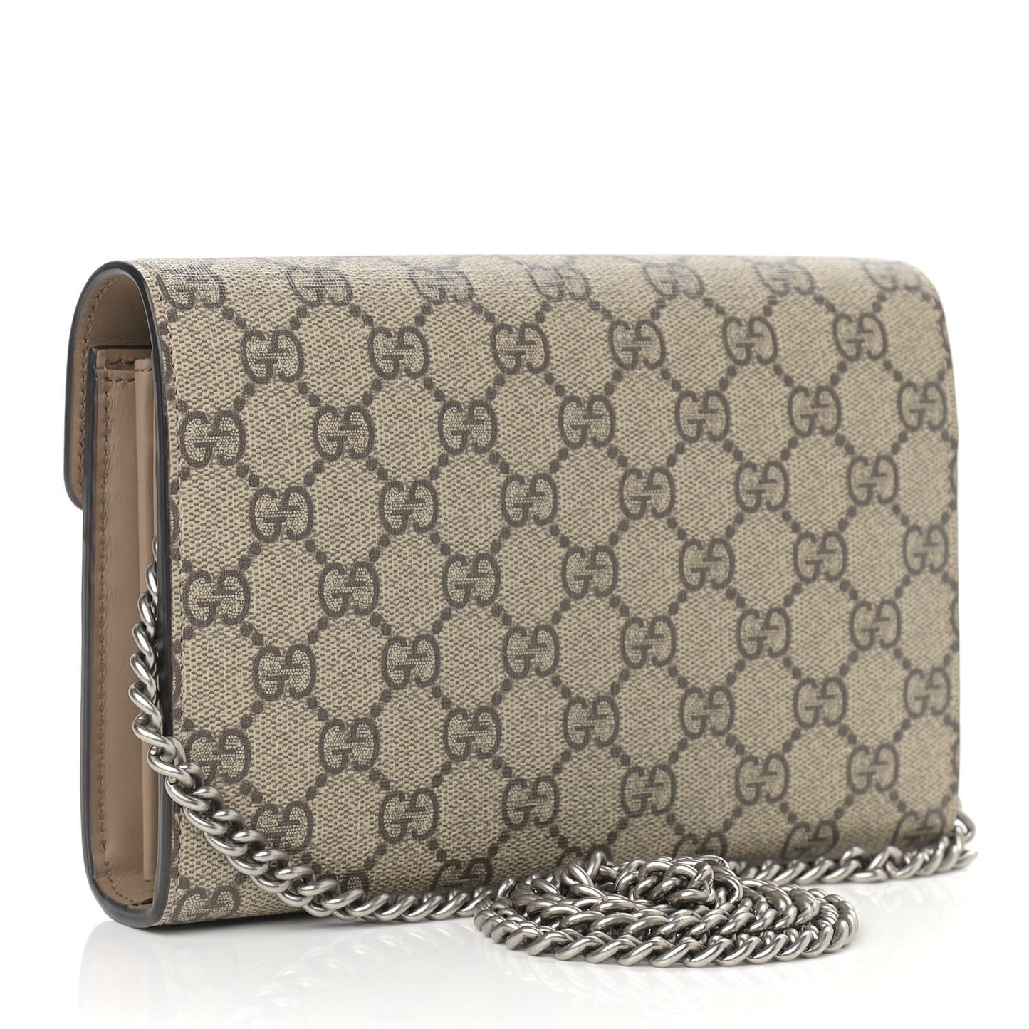 GG Supreme Monogram Mini Dionysus Chain Wallet Beige Taupe