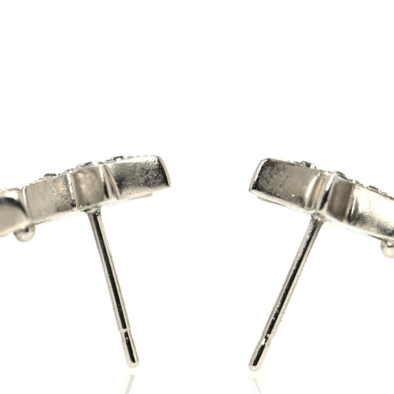 Chanel Crystal CC Star Earrings Silver 3 of 4