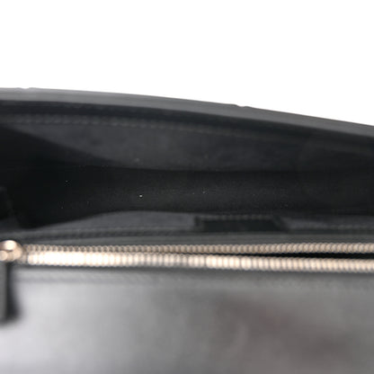 Gucci Senna Calfskin Lines Petite GG Top Handle Shoulder Bag Black Mystic White 5 of 11