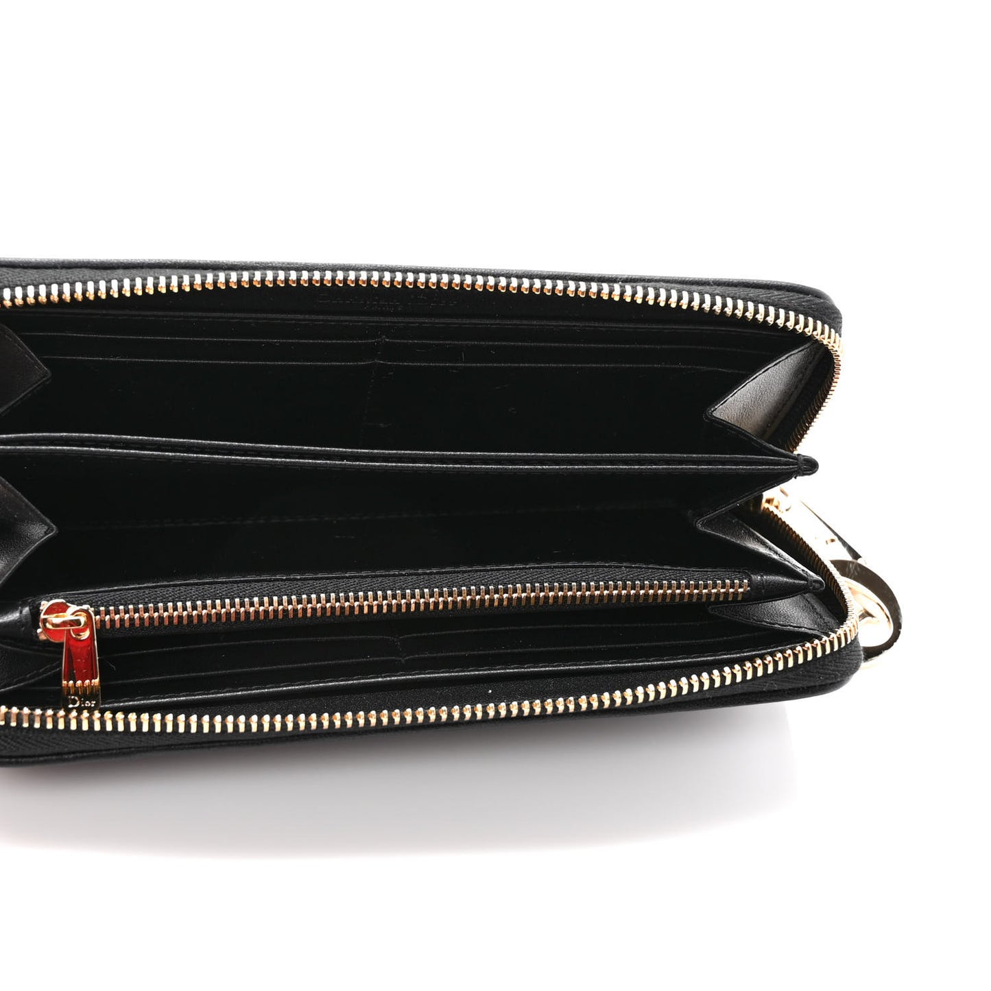 Lambskin Cannage Lady Dior Voyageur Wallet Black