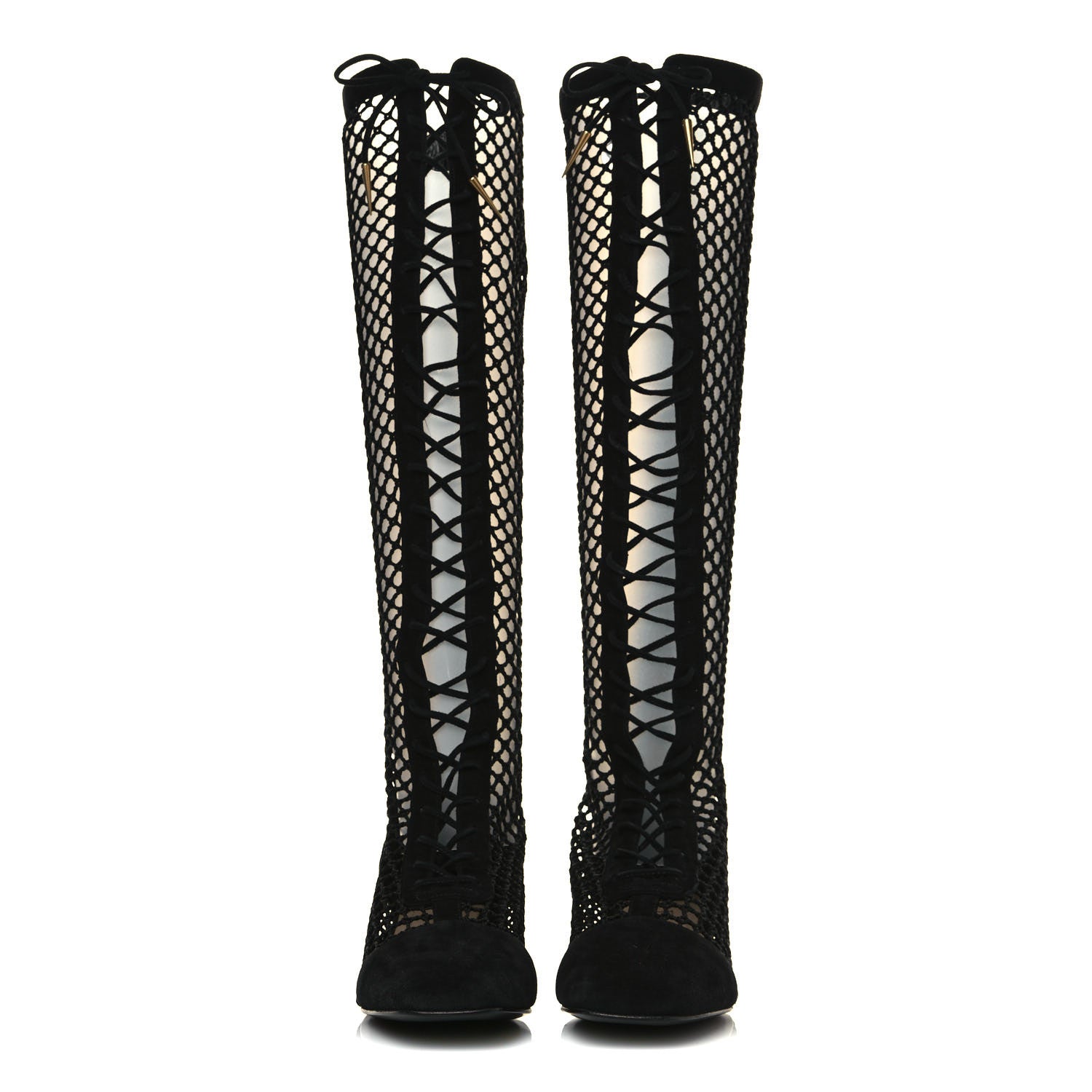 Christian Dior Suede Resille Naughtily-D 30mm Tall Boots 35 Black 2 of 9