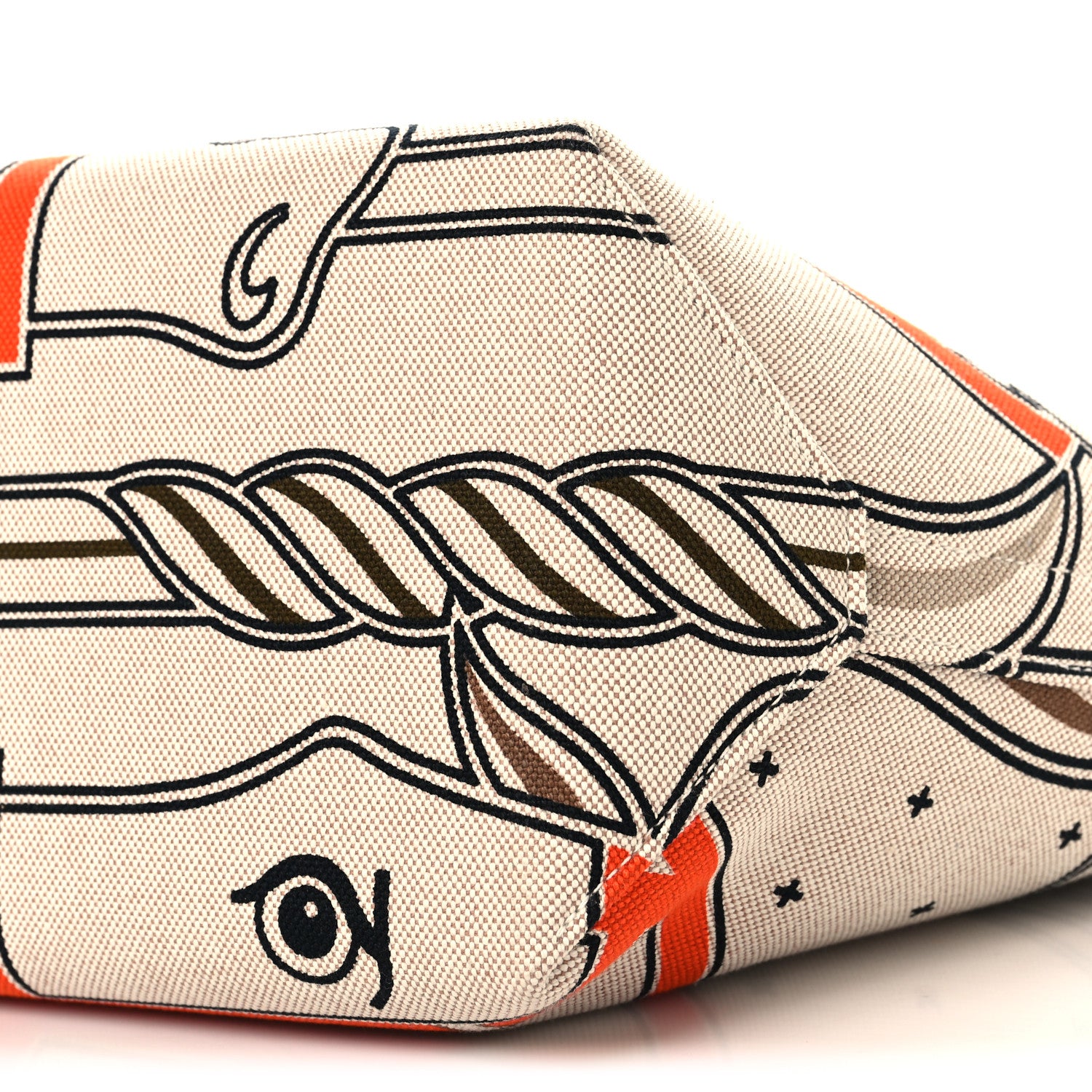 Hermes H Plume Canvas Swift Printed Quadrige au Fil Steeple 25 Bag Gris Beige Ecru Beige Gold 10 of 10