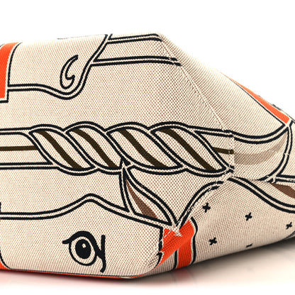 Hermes H Plume Canvas Swift Printed Quadrige au Fil Steeple 25 Bag Gris Beige Ecru Beige Gold 10 of 10