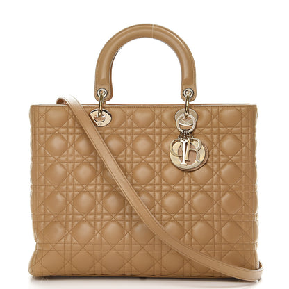 Christian Dior Lambskin Cannage Large Lady Dior Beige 1 of 14