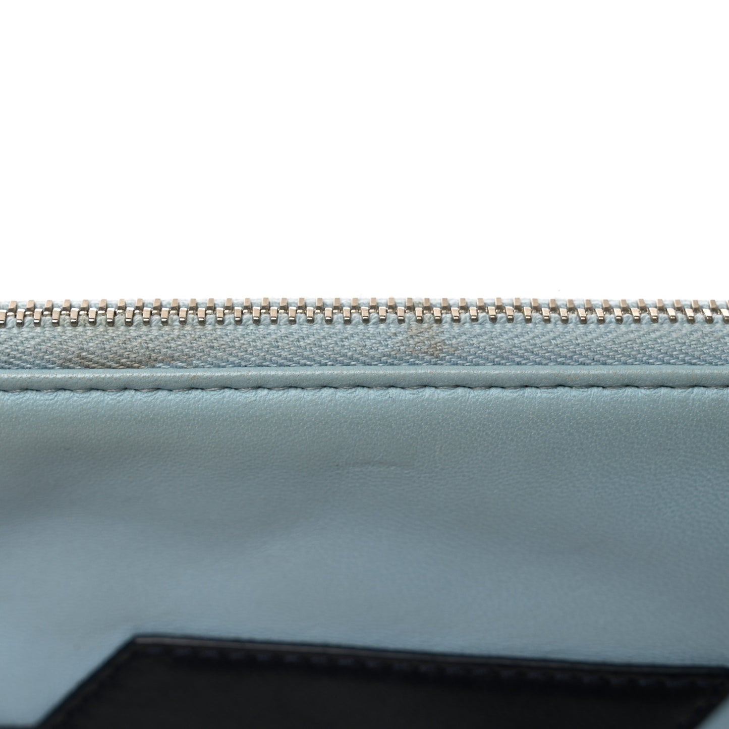 Lambskin Large Airline Zipper Cosmetic Case Blue Black Red