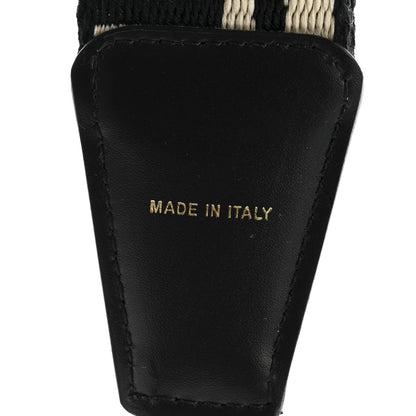 Fendi Jacquard Ribbon Vitello King FF Bi-Color Intreccio Adjustable Strap You Black White 4 of 4
