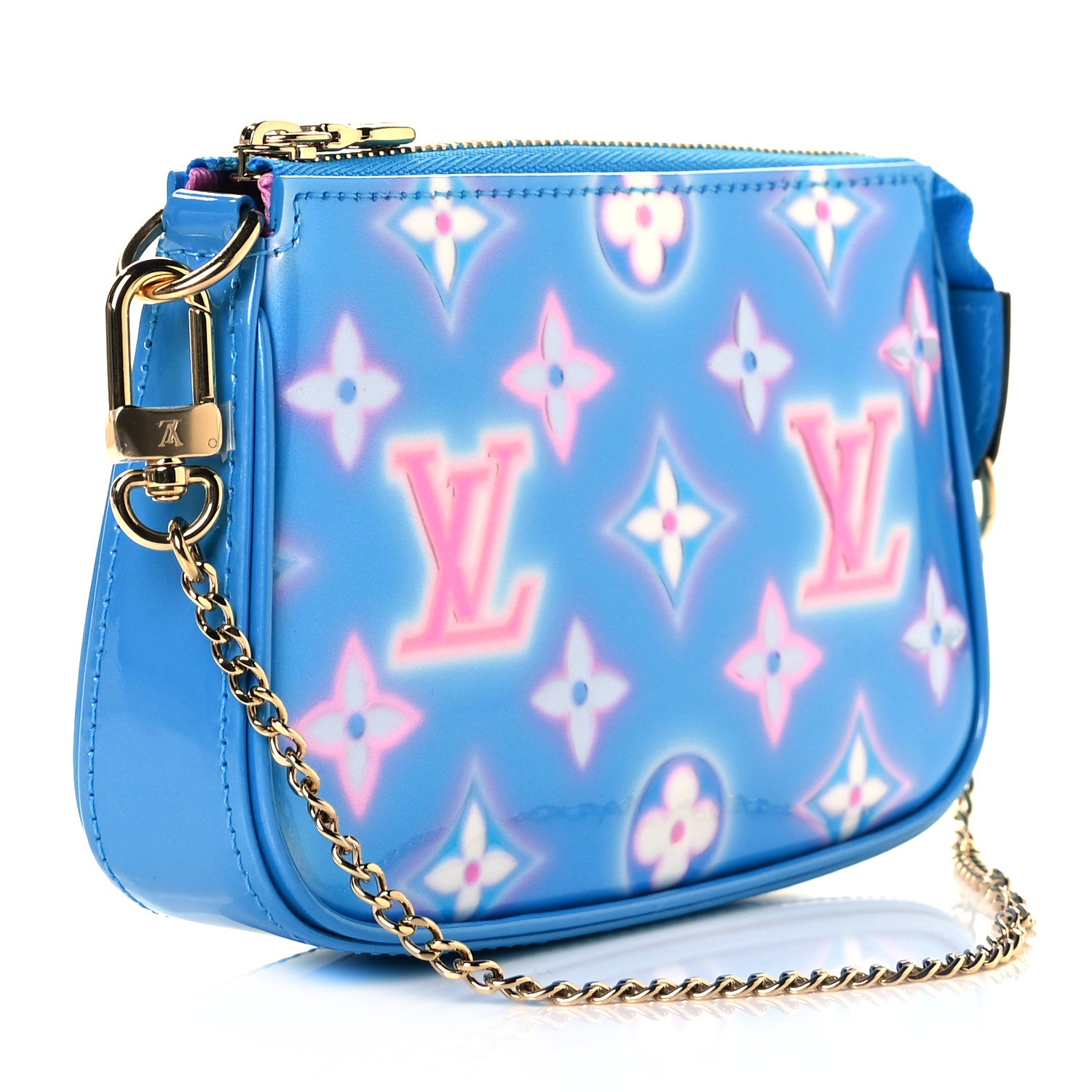 Louis Vuitton Vernis Valentine Mini Pochette Accessories Baby Blue