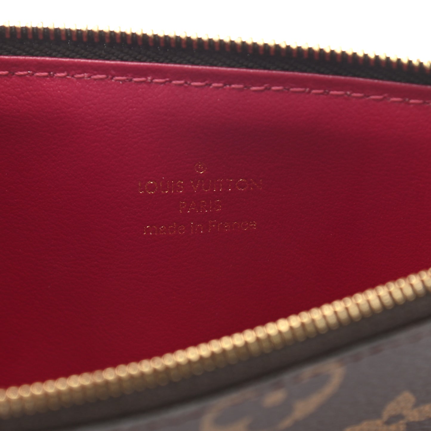 Monogram Felicie Chain Wallet Zippered Insert Fuchsia