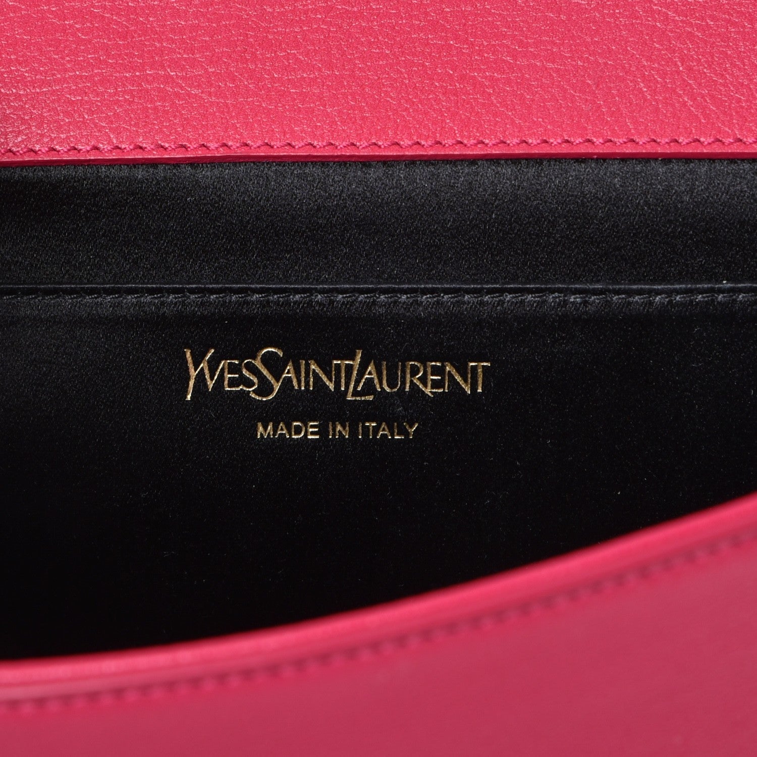 Saint Laurent Calfskin Monogram Large Belle De Jour Clutch Lipstick Fuchsia 6 of 9