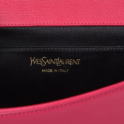 Saint Laurent Calfskin Monogram Large Belle De Jour Clutch Lipstick Fuchsia 6 of 9