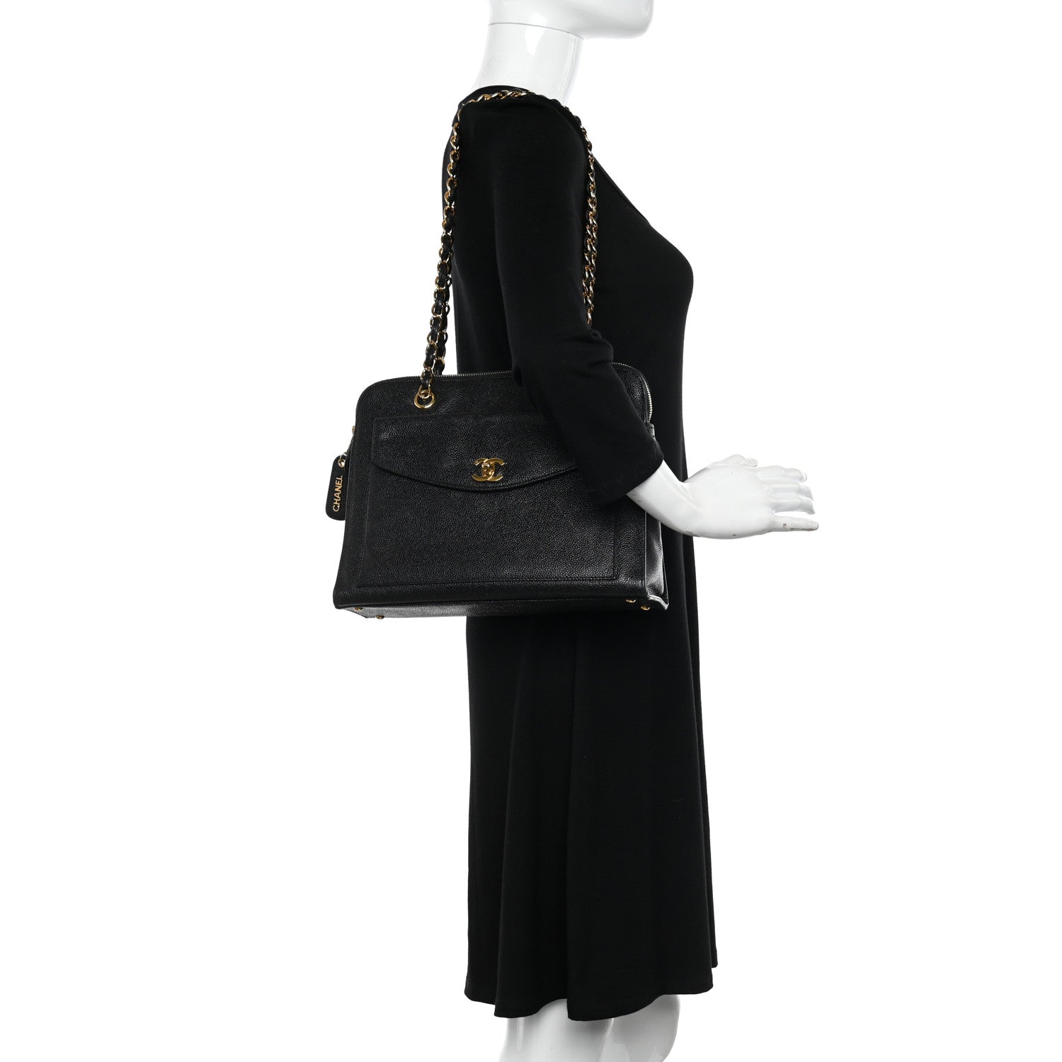 Chanel Caviar Flap Shoulder Bag Black 2 of 13