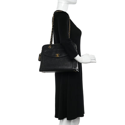 Chanel Caviar Flap Shoulder Bag Black 2 of 13