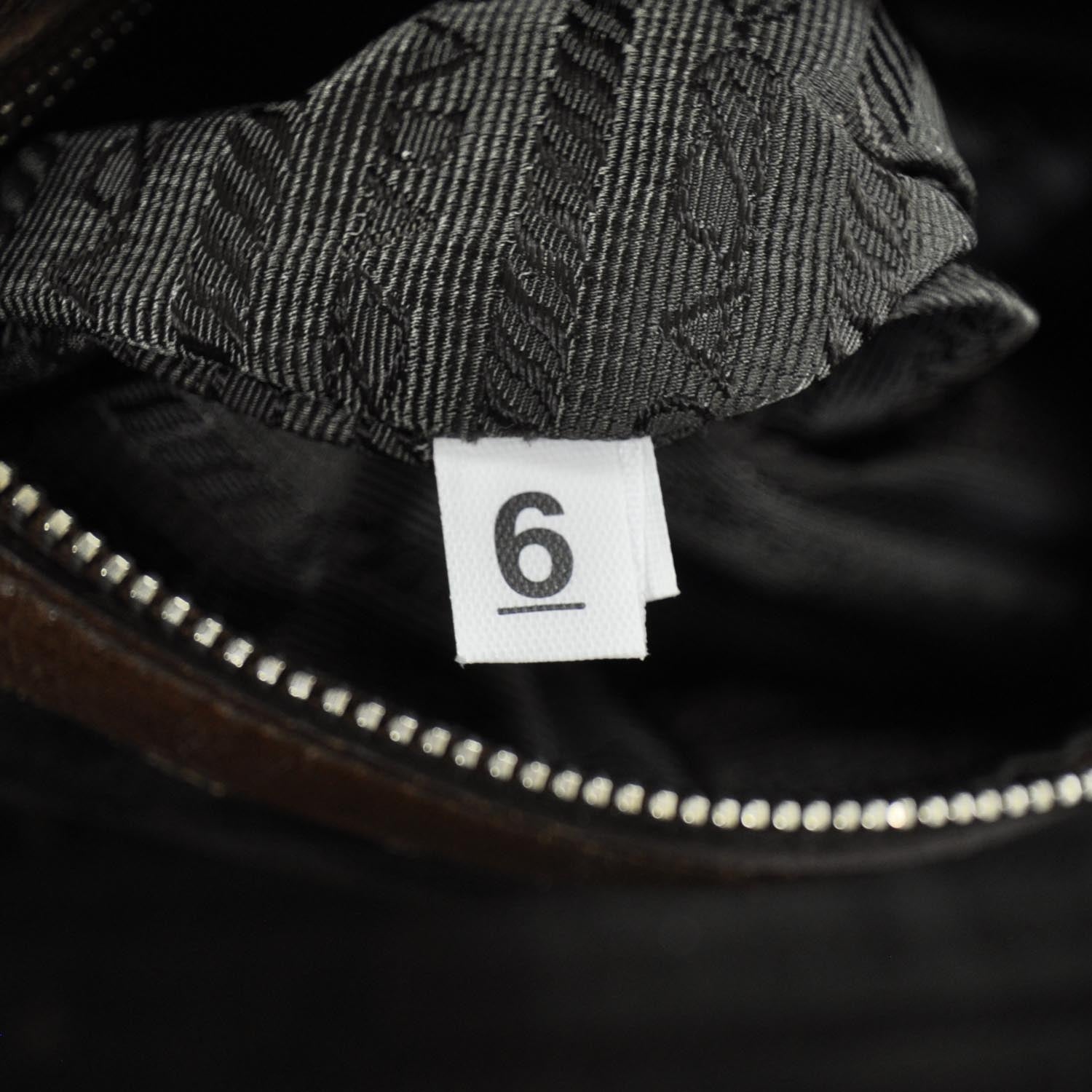 Prada Leather Easy Foldover Pushlock Satchel Brown 9 of 9
