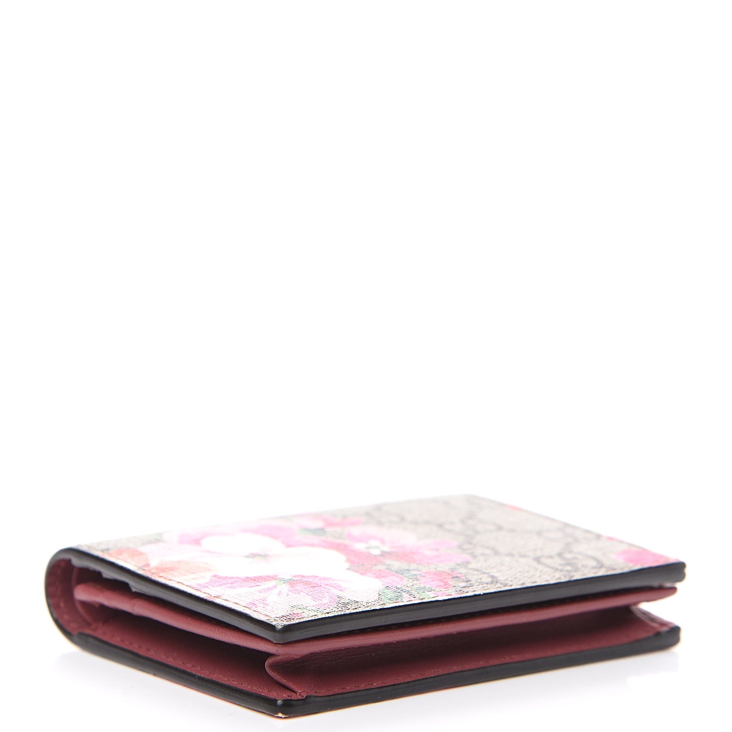 GG Supreme Monogram Blooms Card Case Beige Multicolor Dry Rose