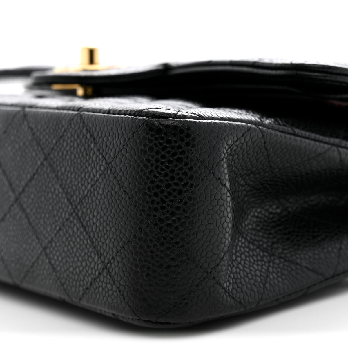 Caviar Quilted Small Double Flap Black